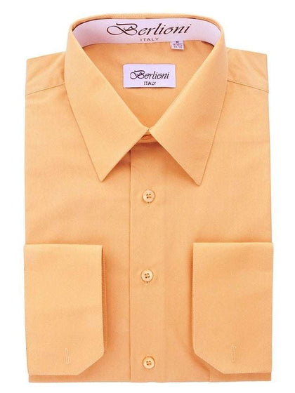 BERLIONI ITALY BUTTON UP LONG SLEEVE SHIRT PEACH