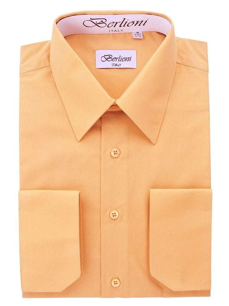 BERLIONI ITALY BUTTON UP LONG SLEEVE SHIRT PEACH Laherradurawwnc.com