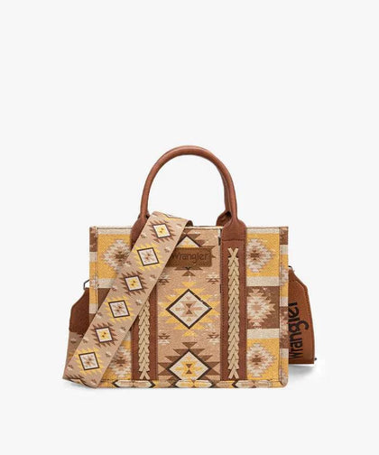 BOLSO DE MANO ESTAMPADO DE DOBLE CARA CON DISEÑO AZTECA WRANGLER 8120STN