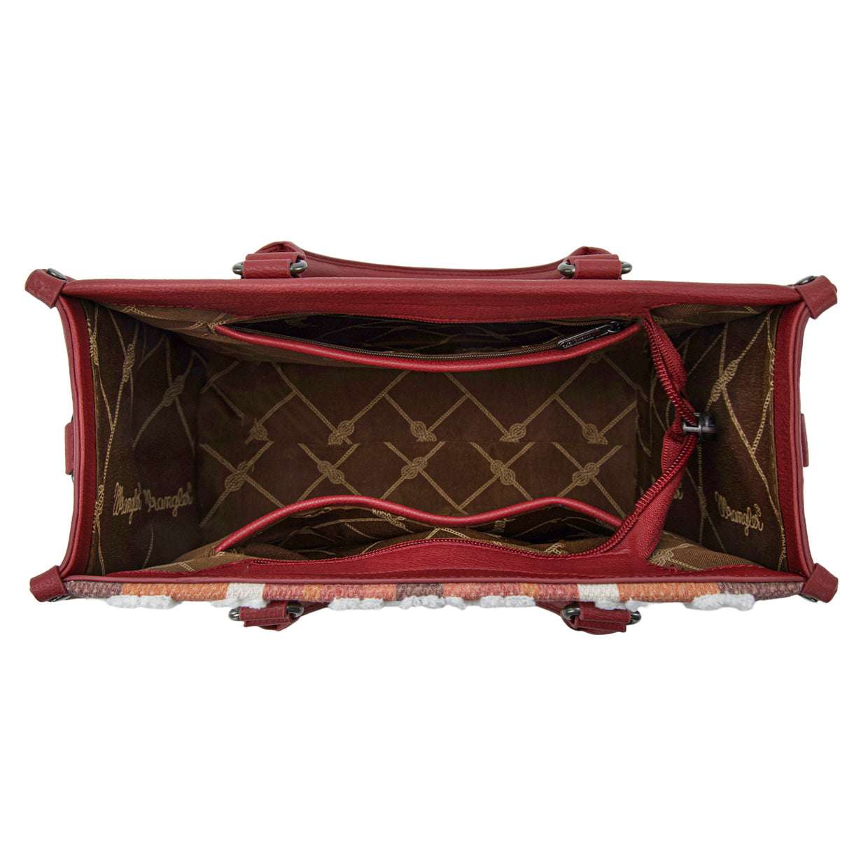 WRANGLER SHERPA AZTEC CANVAS TOTE/CROSSBODY BURGUNDY 8119BDY Laherradurawwnc.com
