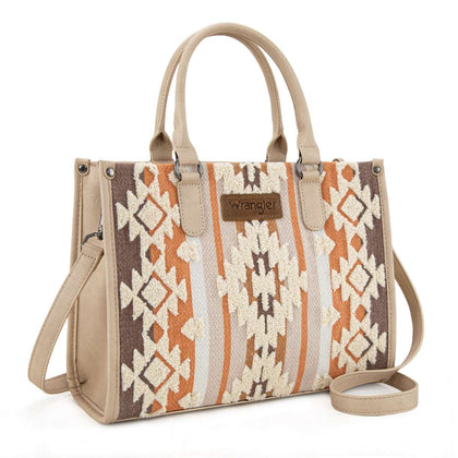 BOLSO GRANDE/BANDOLERA DE LONA WRANGLER SHERPA AZTECA BEIGE NARANJA 8119TN