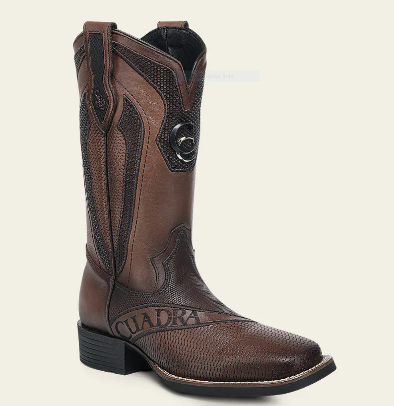 BOOTS CUADRA RES CRUST MIEL EMBROIDERY & LASER SQUARE TOE CU986
