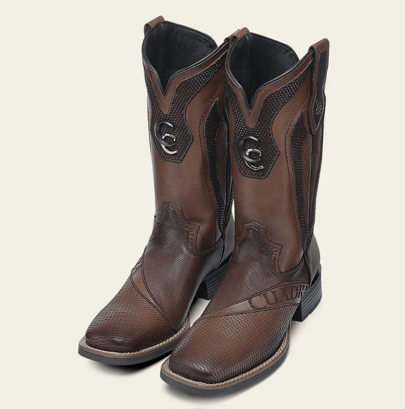 BOOTS CUADRA RES CRUST MIEL EMBROIDERY & LASER SQUARE TOE CU986