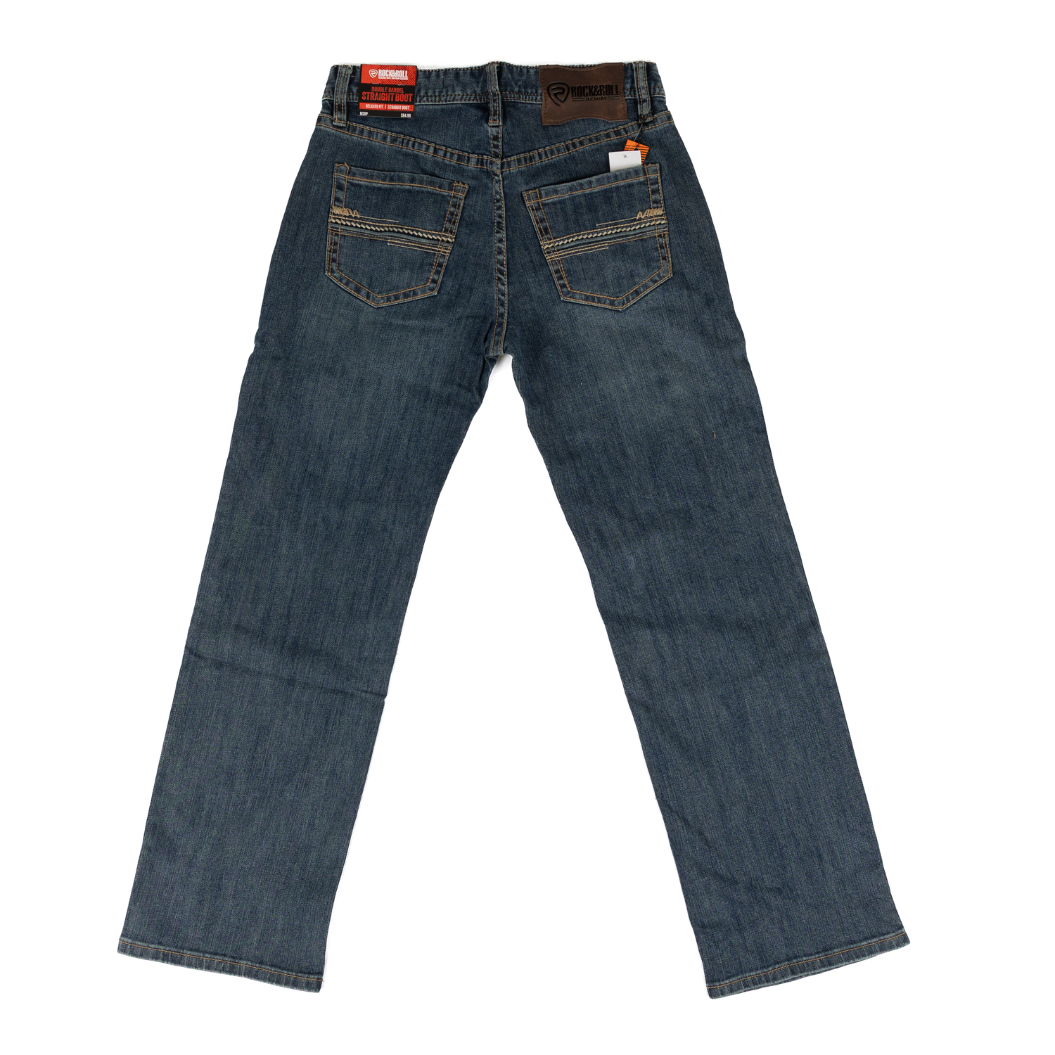 ROCK&ROLL DOUBLE BARREL STRAIGHT  BOOT MEDIUM WASH- BM0SD09795