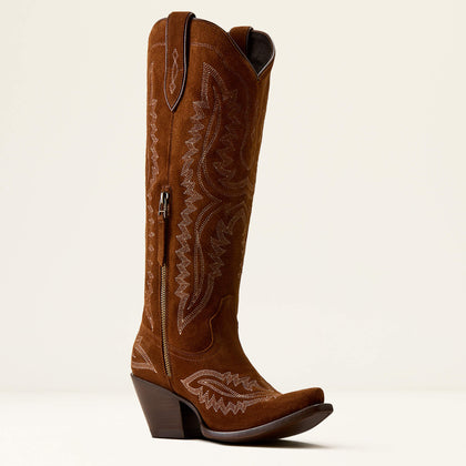 WOMENS ARIAT CASANOVA OILED TAN SUEDE TALL BOOT 10080418