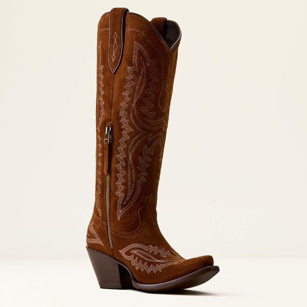 WOMENS ARIAT CASANOVA OILED TAN SUEDE TALL BOOT 10080418