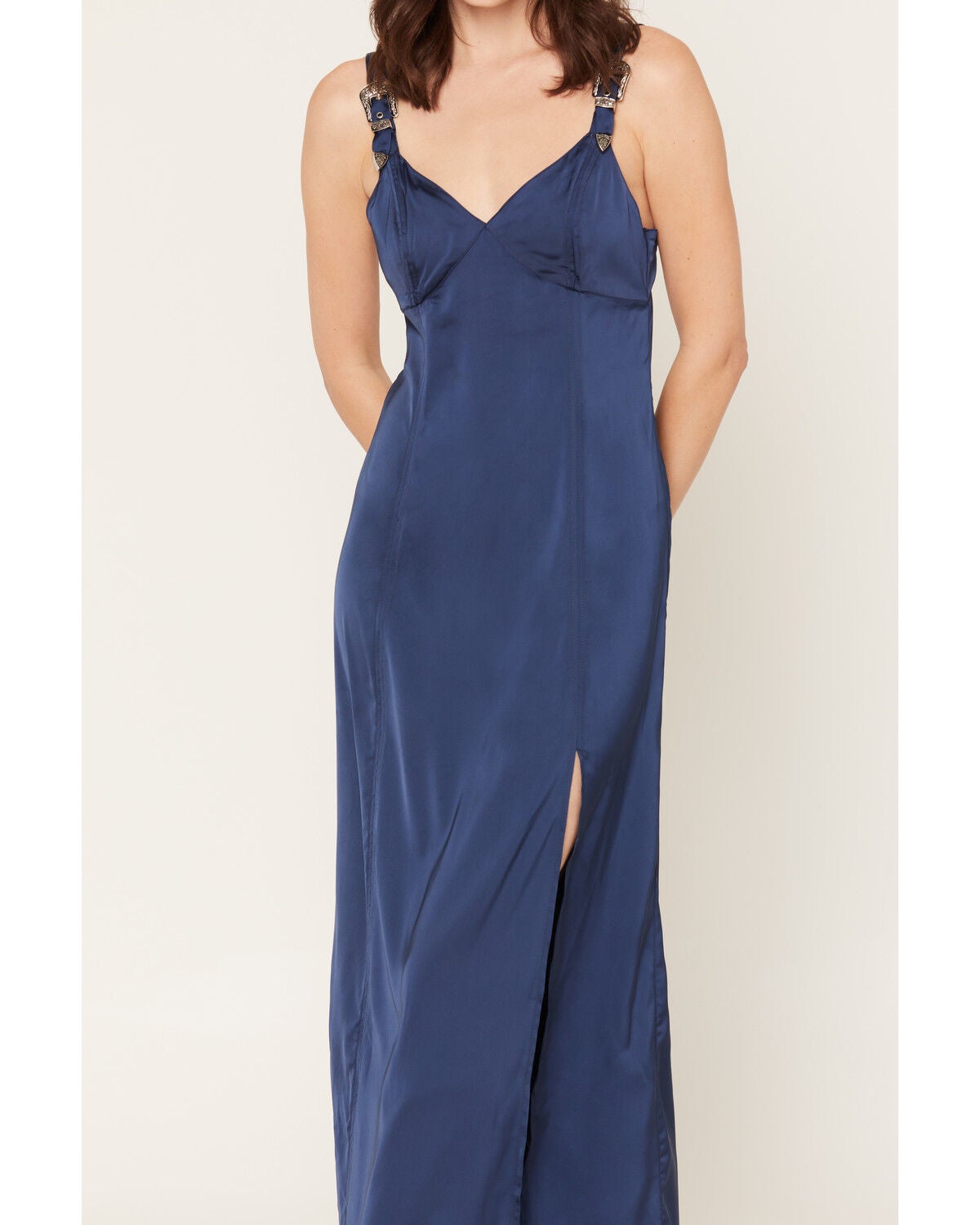 ROCK&ROLL WOMENS BUCKLE MAXI DRESS NAVY BWD1R09397