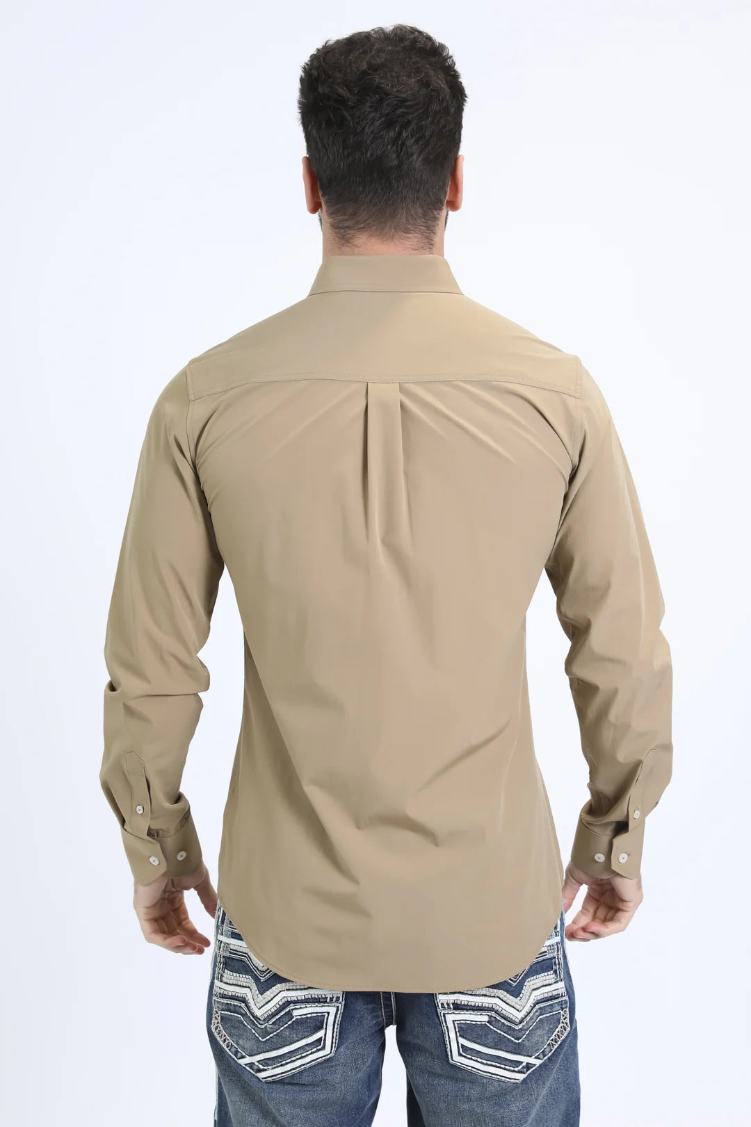 PLATINI MENS PERFORMANCE GEAR LONG SLEEVE SHIRT KHAKI- PCL10802