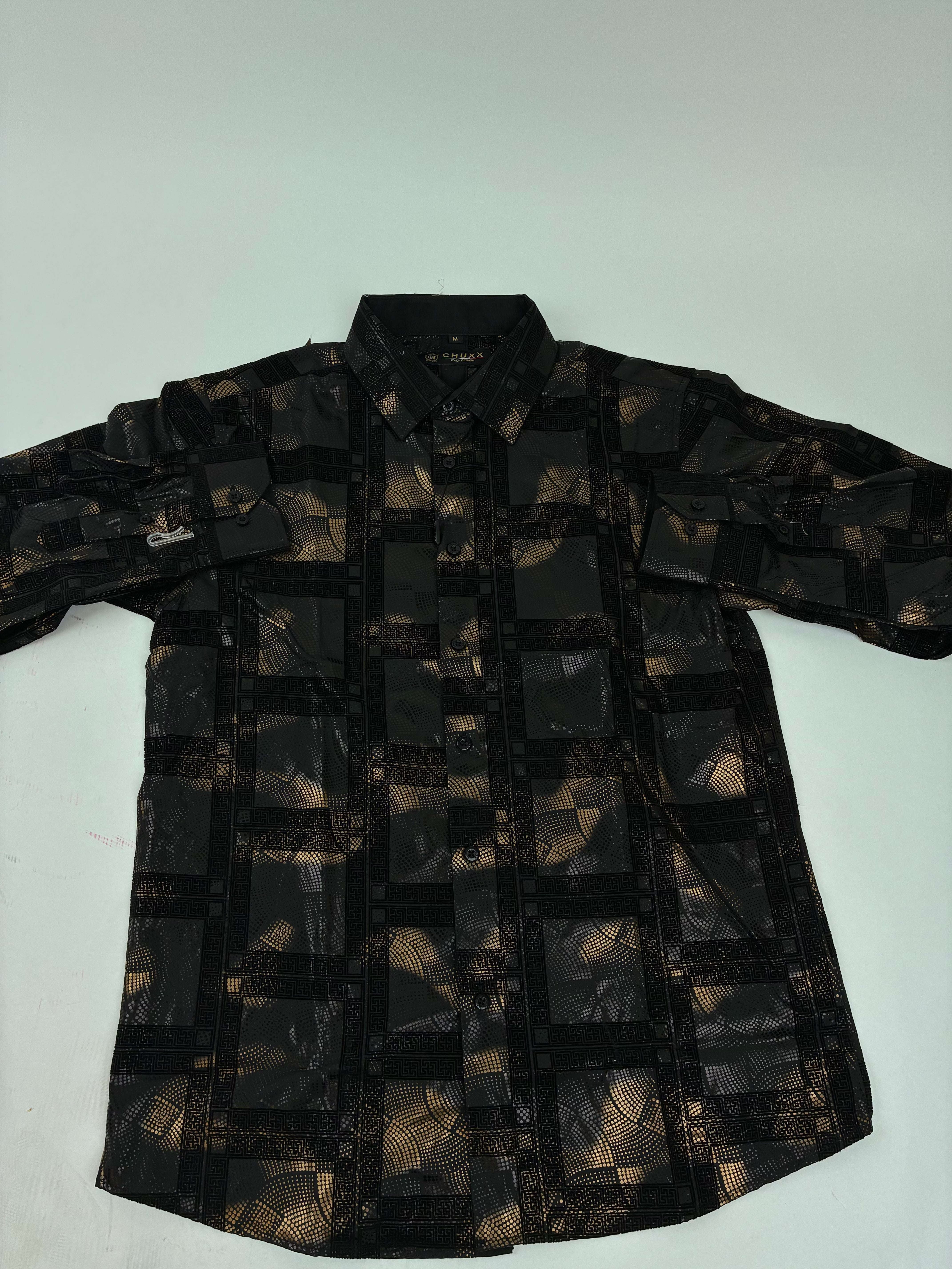 CHUXX MEN BLACK/GOLD  LONG SHIRT FLK-900