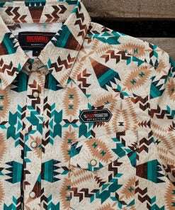 CAMISA MANGA LARGA CON CORCHETES ROCK&ROLL BOYS MARRÓN OSCURO B8S3323