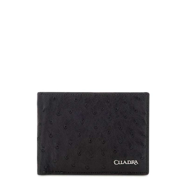 CARTERA DE HOMBRE CUADRA AVESTRUZ EXÓTICO NEGRO DU469