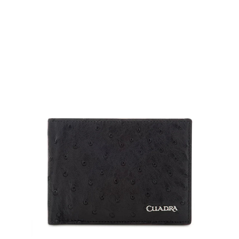 CUADRA EXOTIC OSTRICH BLACK MEN WALLET DU469