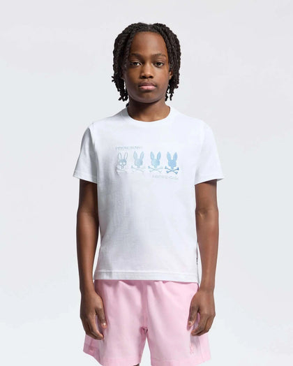 PSYCHO BUNNY KIDS OCEANIA EMBROIDERED GRAPHIC TEE WHITE B0U607F200