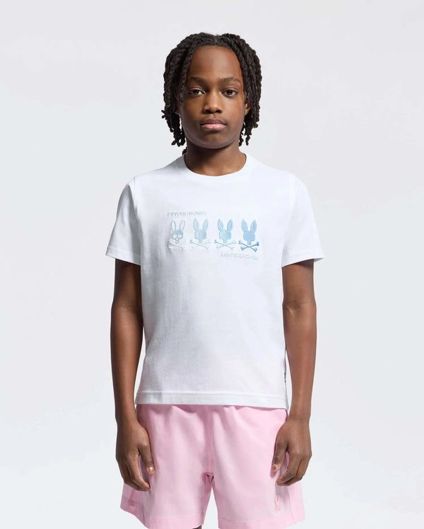 CAMISETA GRÁFICA BORDADA OCEANIA PSYCHO BUNNY KIDS BLANCA B0U607F200