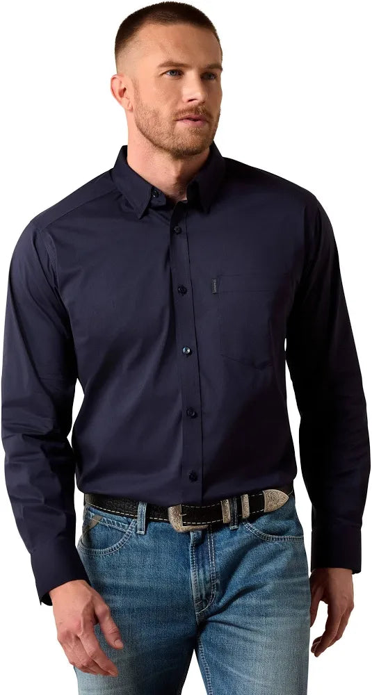 ARIAT MENS EVERYTHING SHIRT LS FIT  NAVY 10079265