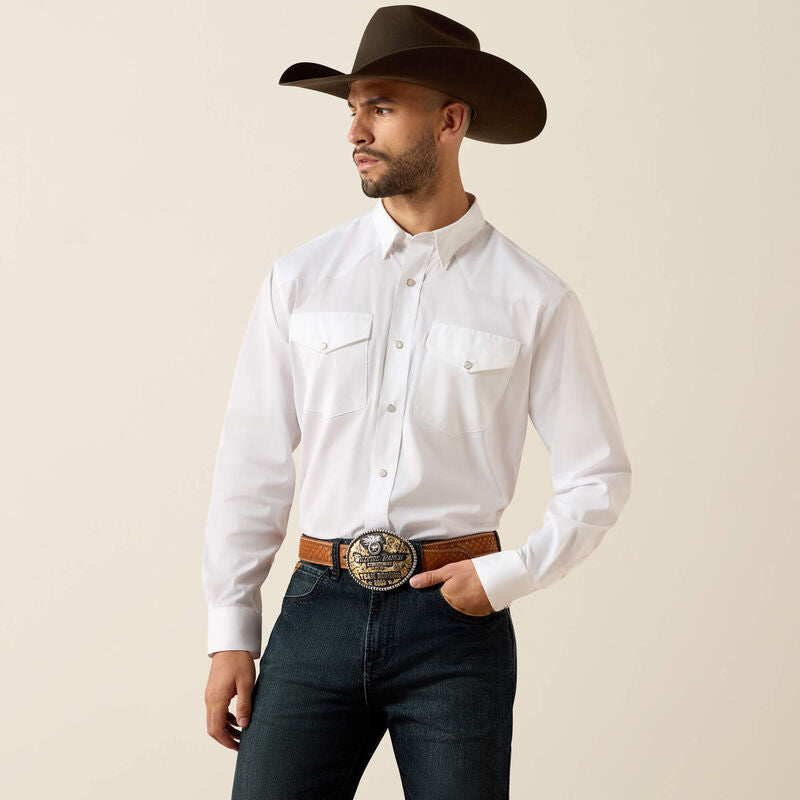 ARIAT MEN’S EVERYTHYNG LS  SNP SHRT WHITE 10079771