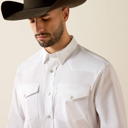 ARIAT MEN’S EVERYTHYNG LS  SNP SHRT WHITE 10079771