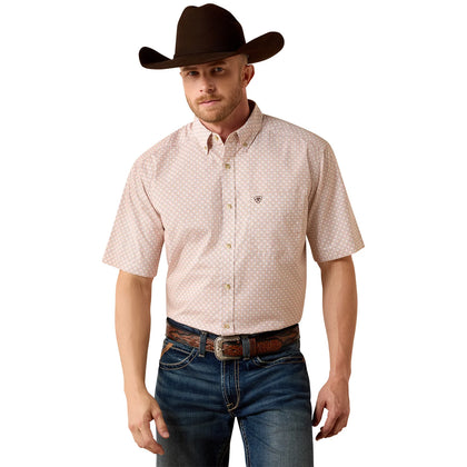 ARIAT MENS NELS SS SHRT ALMOND OIL GEO PRINT - 10073520