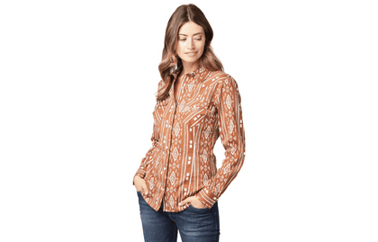 CAMISA AZTECA MARRÓN DE MUJER WRANGLER - 112321222