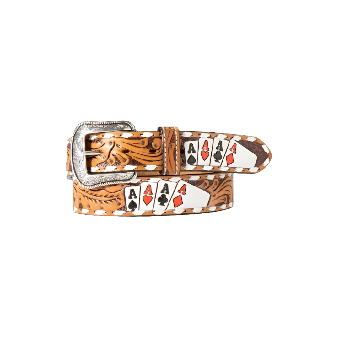 3D MENS WESTERN CINTO CUERO CARTAS BELT D10016848
