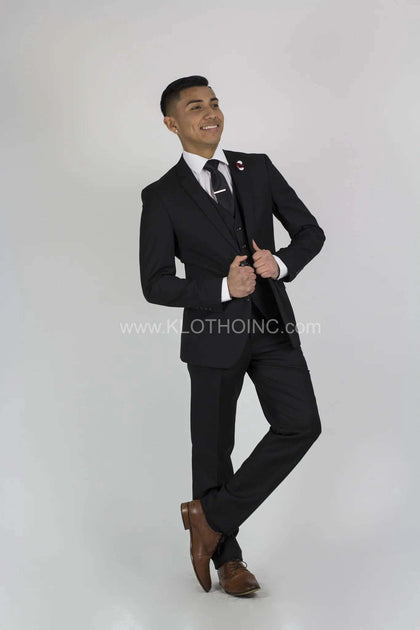 FABIO FABRINI MENS JECKET AND PANTS SUIT BLACK FF2S+V 4030S