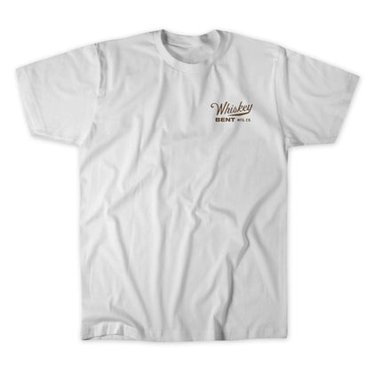 MENS WHISKEY BENT SHIRT SHORT SLEEVE WHITE BROWN