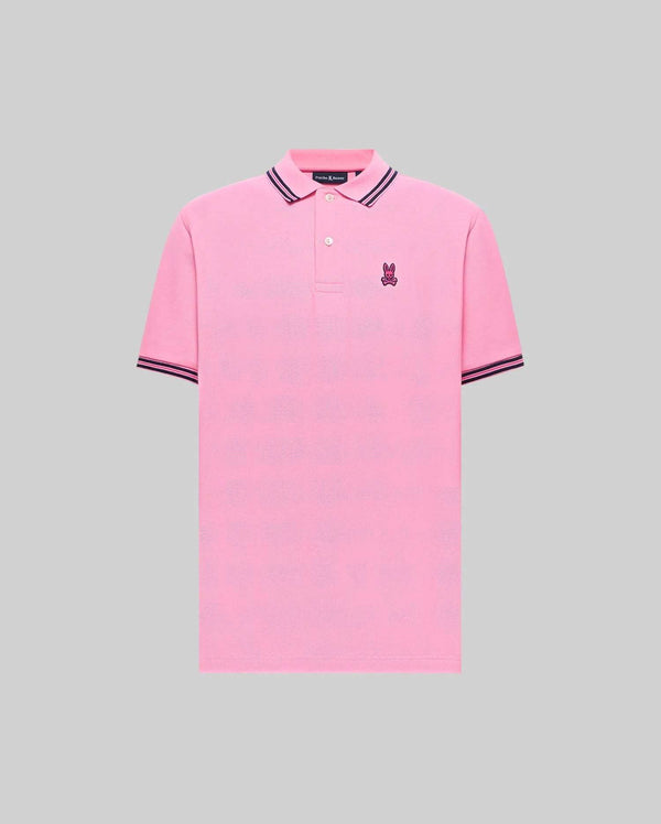 PSYCHO BUNNY CLARK PINK POLO - MT0100127