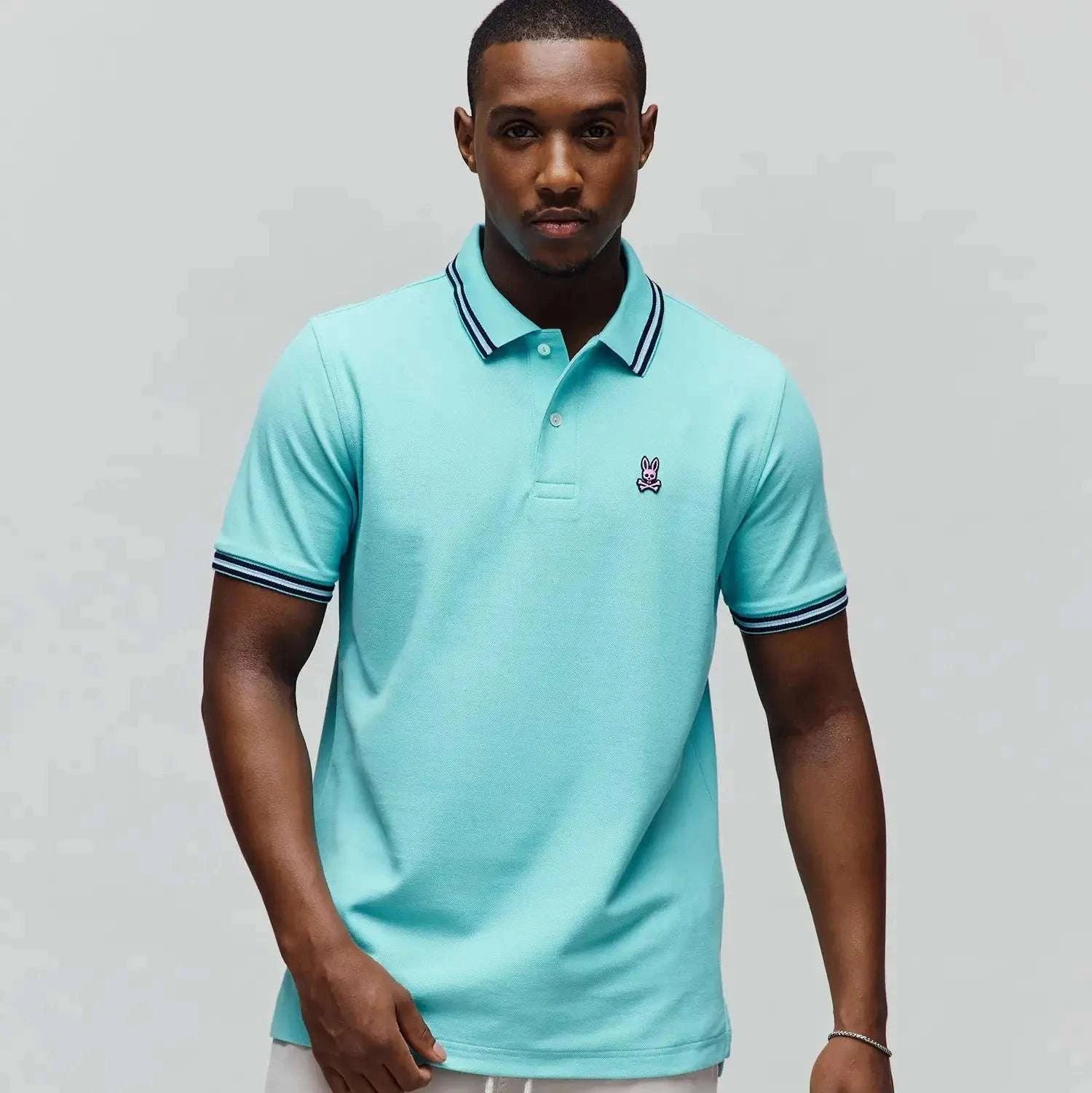 PSYCHO BUNNY CLARK TEAL POLO - MT0100127 Laherradurawwnc.com