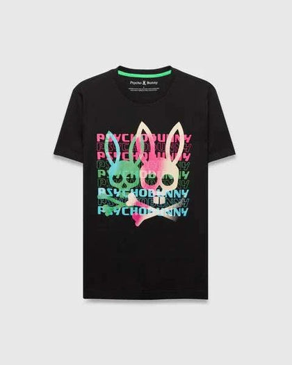 PSYCHO BUNNY LANDON GRAPHIC TEE BLACK & MULTICOLOR - MT0200309