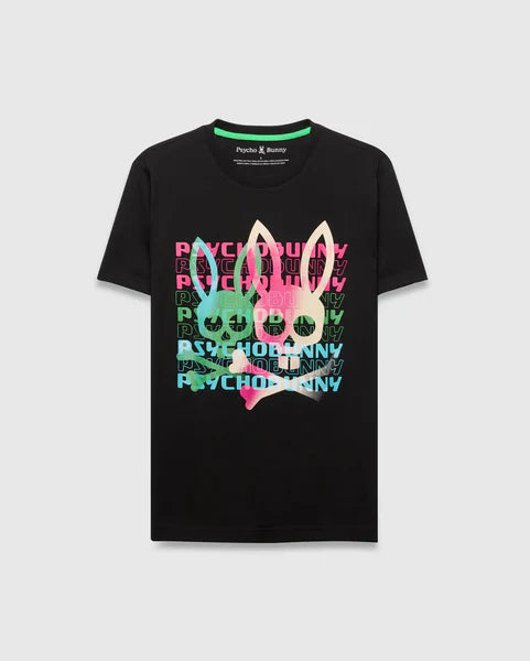 CAMISETA GRÁFICA LANDON PSYCHO BUNNY NEGRA Y MULTICOLOR - MT0200309