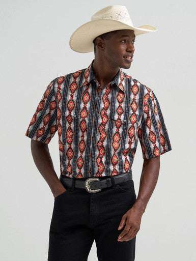 WRANGLER MEN CHECOTAH BLACK LONG SLEEVE SHIRT 112379164 Laherradurawwnc.com