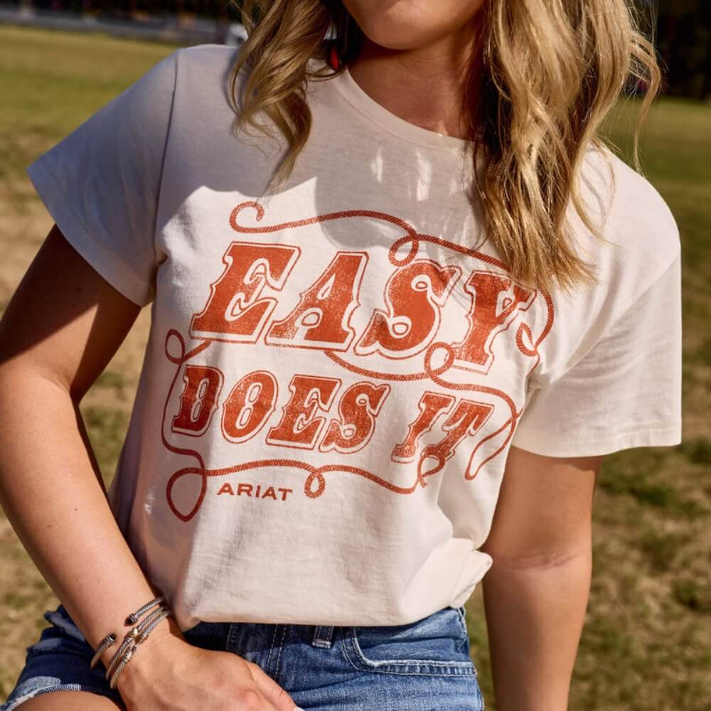 ARIAT WOMEN NATURAL EASY DOES SS TSHRT 10078384