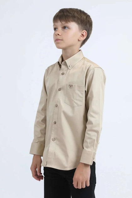PLATINI CHILD SHIRT LONG SLEEVE BEIGE CTK9261