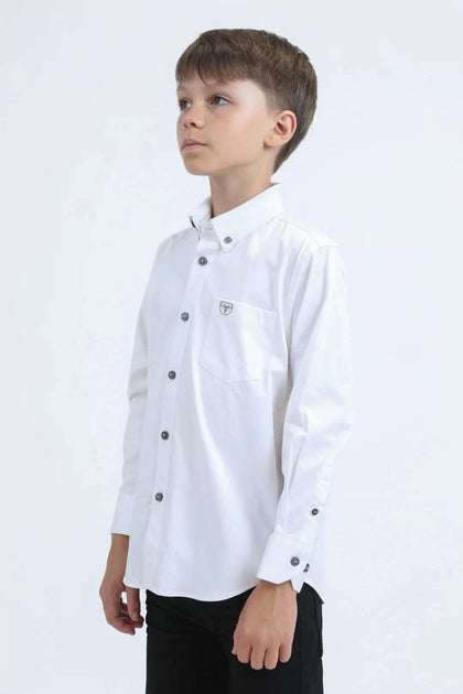 PLATINI CHILD SHIRT LONG SLEEVE WHITE CTK9259