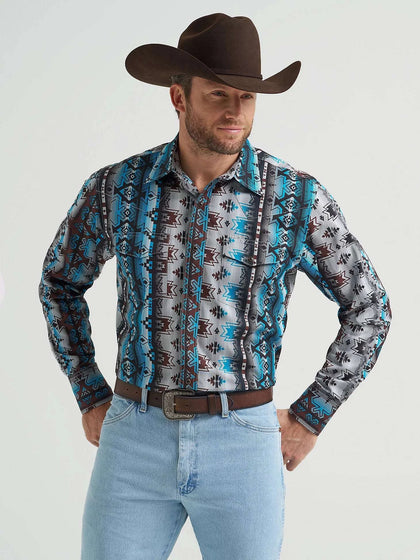 WRANGLER CHECOTAH MENS BLUE SHIRT CLASSIC  FIT - 112369468