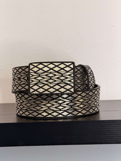 BELT SILVER THREAD RHOMBUS #50