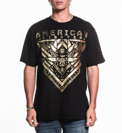 AMERICAN FIGHTER CORTEZ S/S TEE BK FM16640