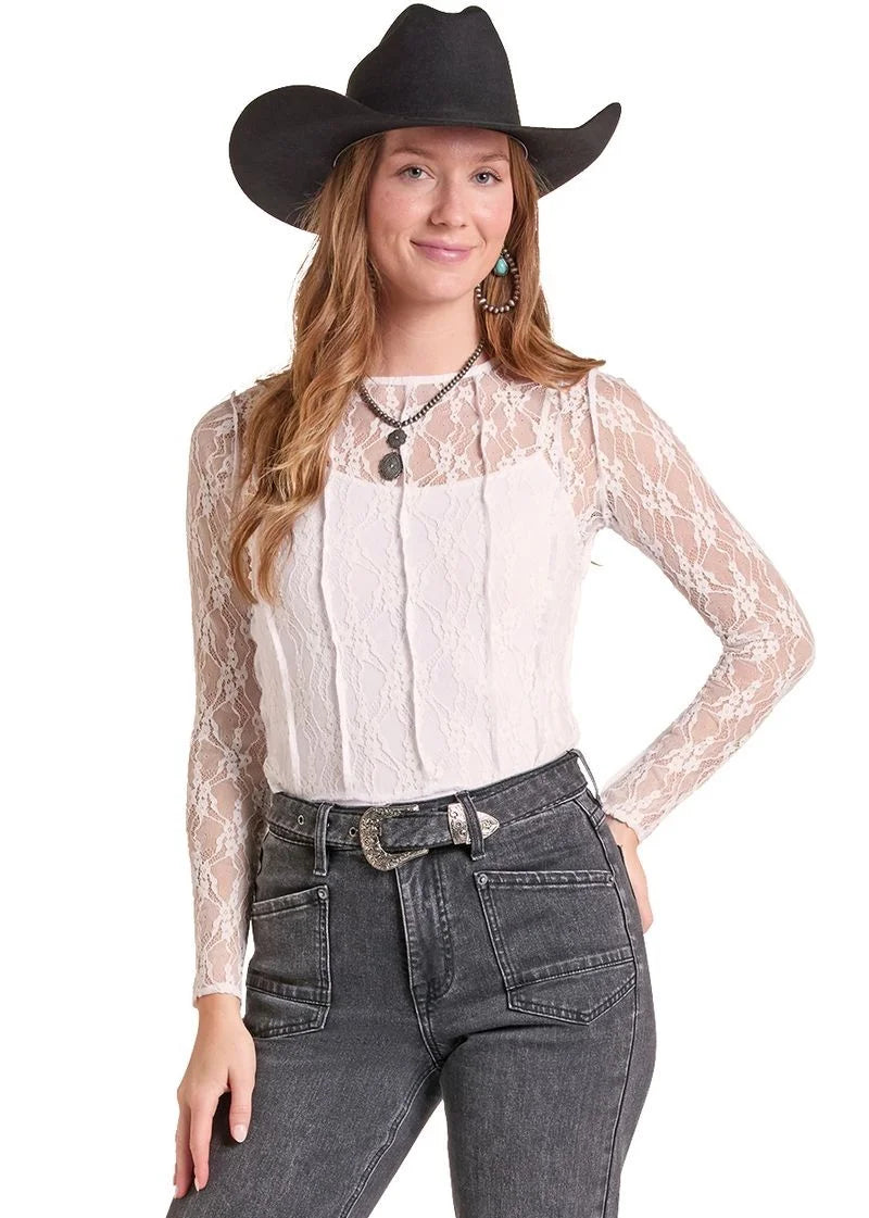 ROCK&ROLL WOMEN NATURAL MESH LS TOP BW22T09376