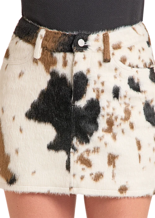 ROCK&ROLL WOMEN NATURAL COWHIDE SKIRT BW69B09390