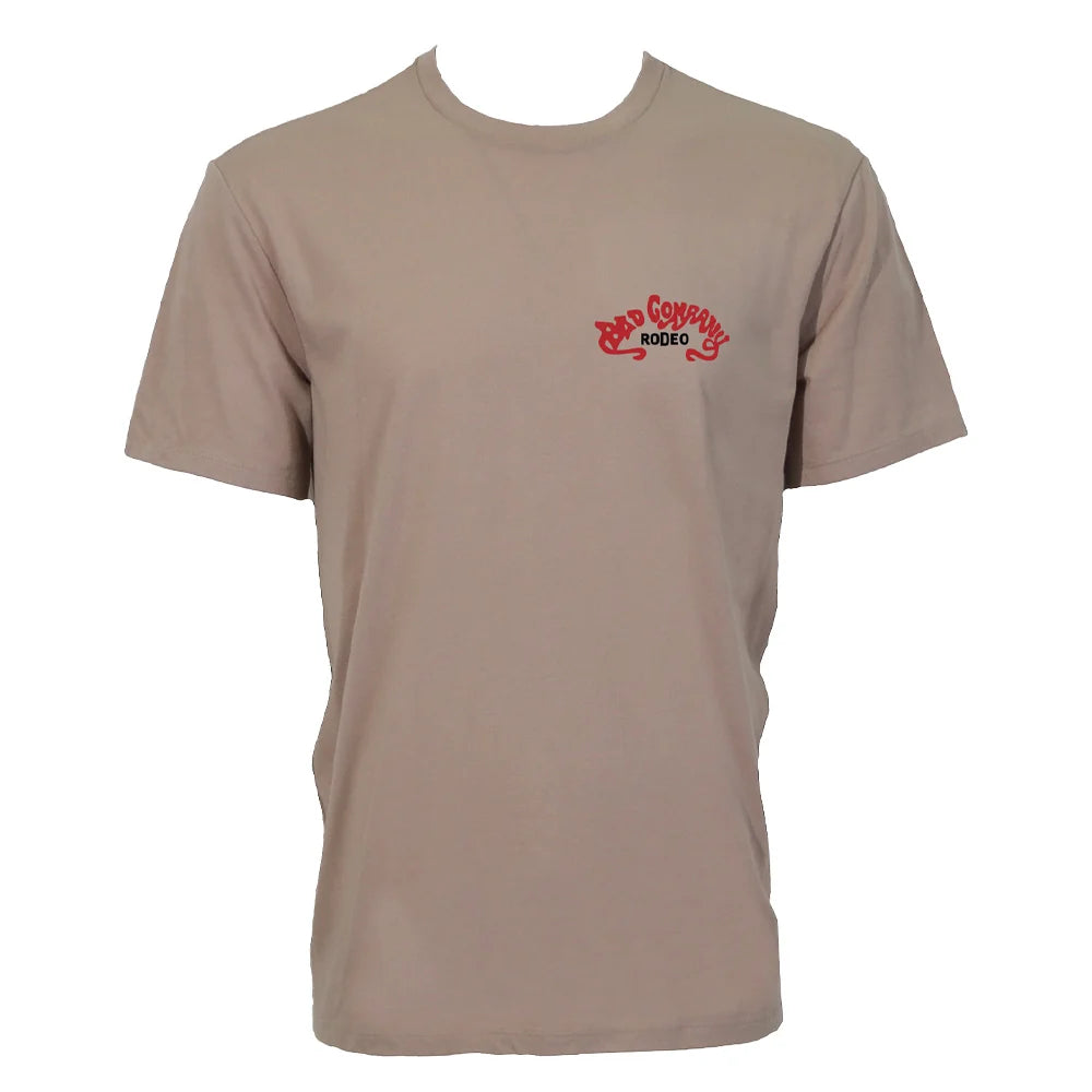 HOOEY MENS TAN SHORT SLEEVE TSHIRT W/ GET WESTERN LOGO ON BACK - BCT2604TN