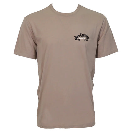 HOOEY MENS TAN TSHIRT W/ BLACK & WHITE SKULL LOGO ON BACK -BCT2603TN