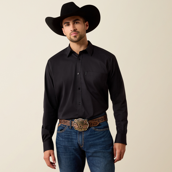 ARIAT MENS SHIRT BLACK CLASSIC  FIT  10071100