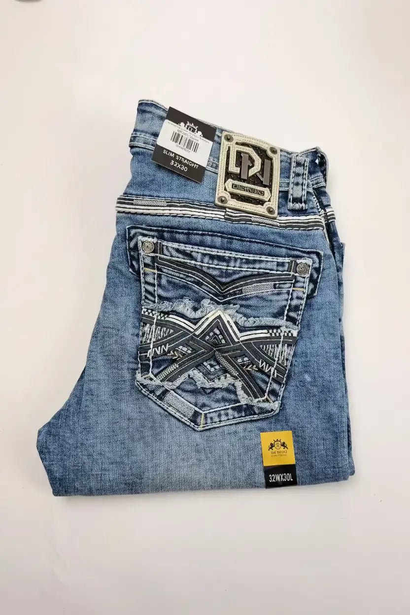 DE NIKO MENS JEANS SLIM BLUE DN- 25925 Laherradurawwnc.com