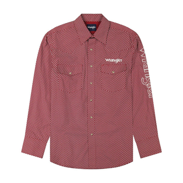 WRANGLER SHIRT CLASSIC FIT WHITE /RED WINE 112385927 - La