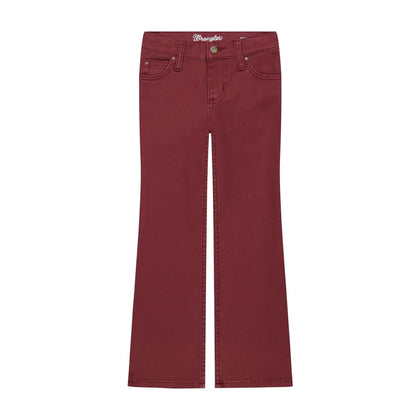 GIRLS WRANGLER JEANS REG  BOOT CUT BURGUNDY 112385563