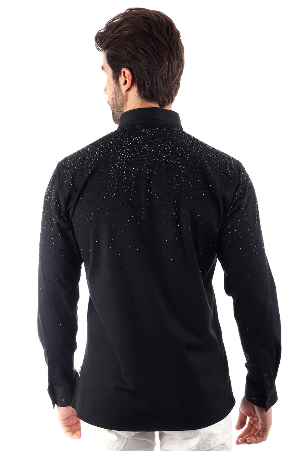 MENS PEDRERIA PCH -BLACK /BLACK LONG SLEEVE SHIRT 4B06