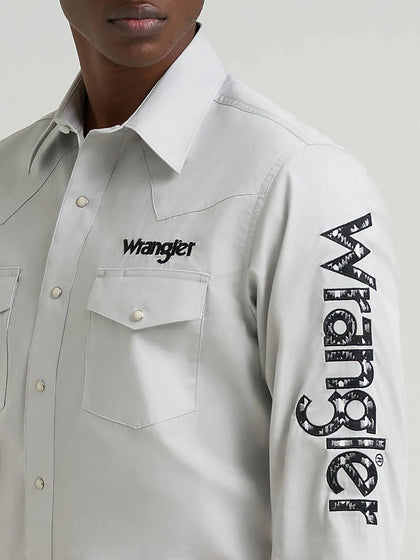WRANGLER SHIRT CLASSIC FIT GRAY LONG SLEEVE 112385928