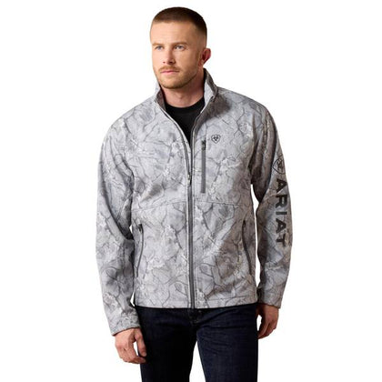 ARIAT MEN’S JAKET LOGO SOFTSHELL GREY CAMO PRINT 10079815
