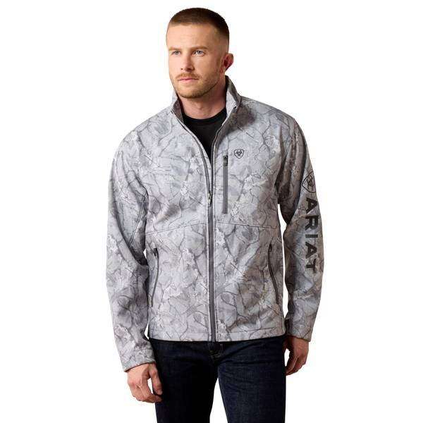 ARIAT MEN’S JAKET LOGO SOFTSHELL GREY CAMO PRINT 10079815