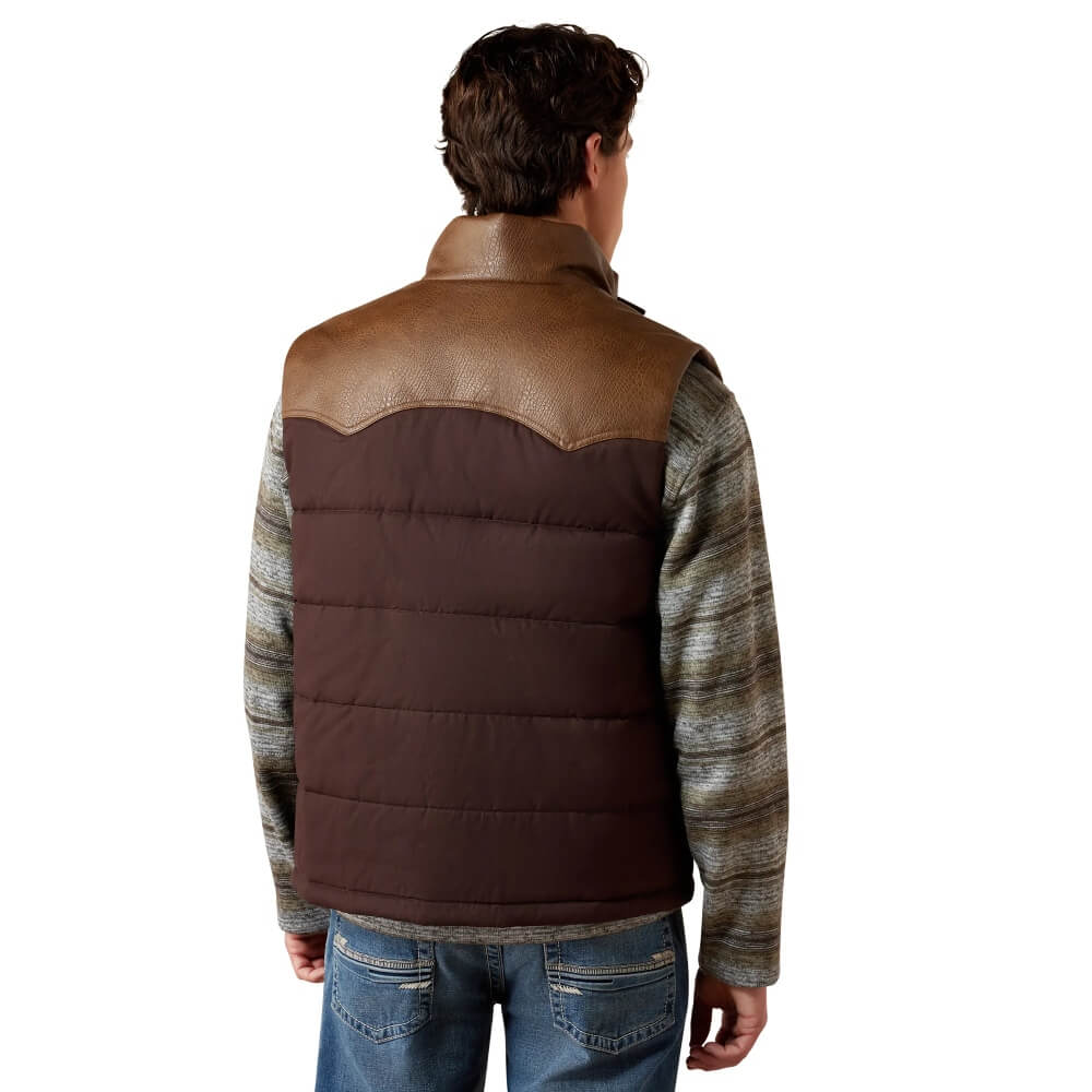 ARIAT MEN’S MOLE BROWN WESTERN QUILTED CONCEALED CARRY VEST 10079280